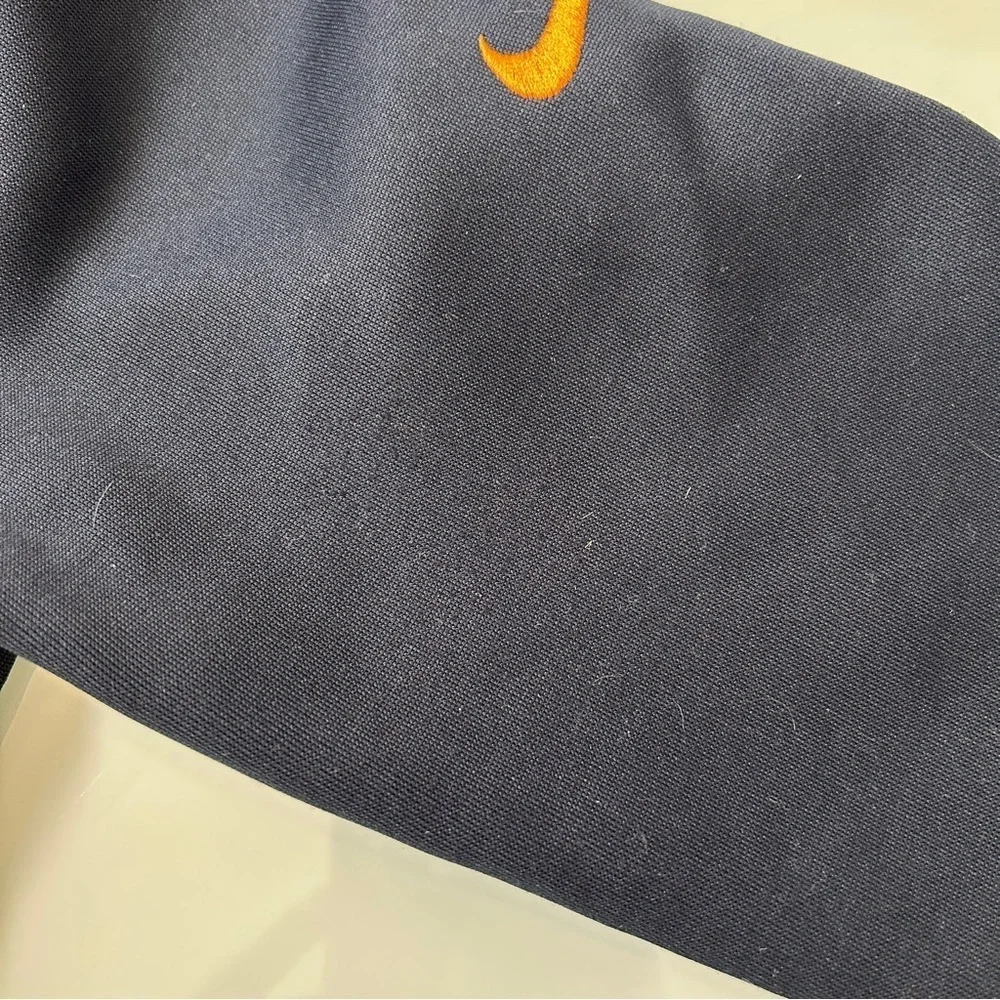 Nike Dark Blue Varsity Jacket with Orange Nike Logo Size Small